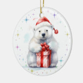 Schattige Beary Prettig Kerstmis Kleinzoon Keramisch Ornament (Links)