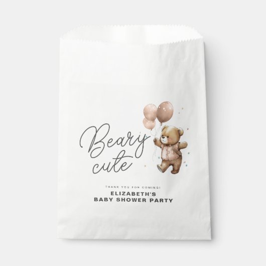 Schattige Beary Sweet Baby shower Party Dank u Bedankzakje (Voorkant)