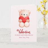 Schattige Beary Zalig Valentijnsdag Groet Kaart (Gele Bloem)