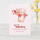 Schattige Beary Zalig Valentijnsdag Groet Kaart (Gele Bloem)