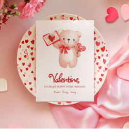 Schattige Beary Zalig Valentijnsdag Groet Kaart