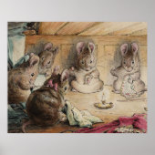 Schattige  Beatrix Potter 5 muizen naaikamer Poster (Voorkant)