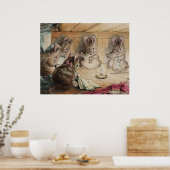 Schattige  Beatrix Potter 5 muizen naaikamer Poster (Keuken)