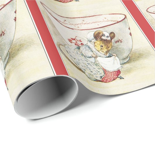 Schattige Beatrix Potter Lady Mouse-inpakpapier Cadeaupapier (Rol Hoek)