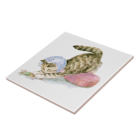 Schattige Beatrix Potter Miss Moppet Muis Tegeltje (Zijkant)