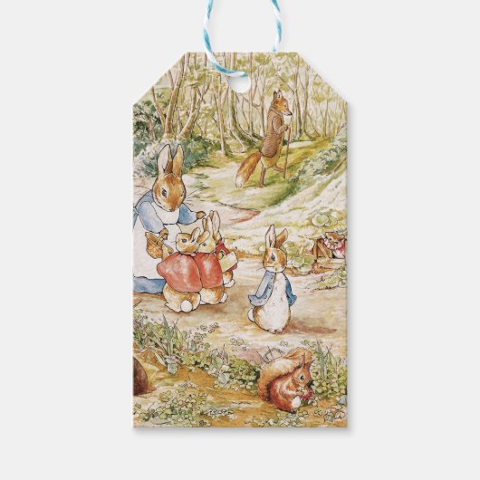 Schattige Beatrix Potter Peter en Vrienden Cadeaulabel (Voorkant)