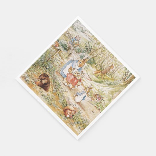 Schattige Beatrix Potter Peter en Vrienden Servet (Hoek)