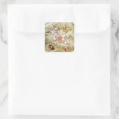 Schattige Beatrix Potter Peter en Vrienden Vierkante Sticker (Tas)