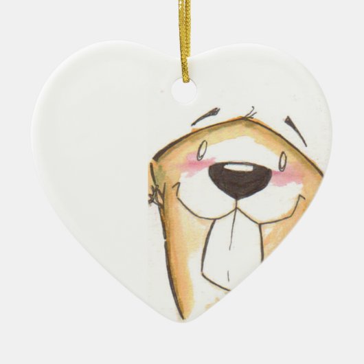 schattige beaver-sierplant keramisch ornament (Voorkant)