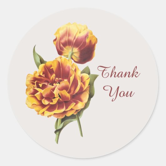 Schattige bedankt Bloemen Ronde Sticker (Voorkant)