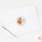Schattige bedankt Bloemen Ronde Sticker (Envelop)