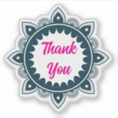 Schattige Bedankt bloemenmandala Sticker (Voorkant)