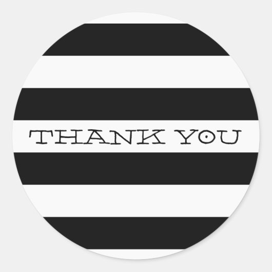 SCHATTIGE BEDANKT SEAL modern stripe eenvoudig zwa Ronde Sticker (Voorkant)