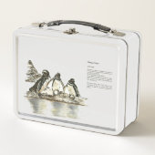 Schattige bedreigde Galapagos Pinguïns aquarel (Voorkant)