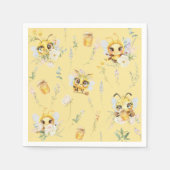 Schattige Bee Baby en Wildflower Papier Servet (Voorkant)
