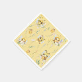 Schattige Bee Baby en Wildflower Papier Servet (Hoek)
