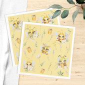 Schattige Bee Baby en Wildflower Papier Servet