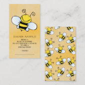 Schattige Bee Baby shower Luier Raffle Ticket Informatiekaartje (Voorkant / Achterkant)