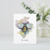 Schattige Bee en Rainbow Wash Briefkaart (Staand voorkant)