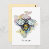 Schattige Bee en Rainbow Wash Briefkaart (Voorkant / Achterkant)