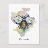 Schattige Bee en Rainbow Wash Briefkaart (Voorkant)