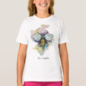 Schattige Bee en Rainbow Wash T-shirt (Voorkant)