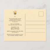 Schattige Bee Girl's 1e Verjaardagsfeest Uitnodiging Briefkaart (Achterkant)