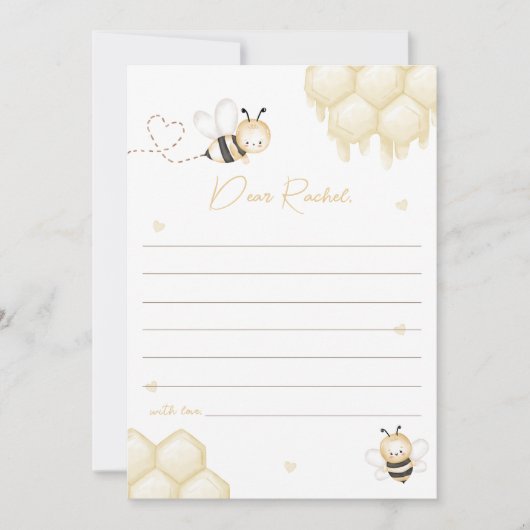 Schattige Bee Honey Eerste Bijendag Time Capsule K Kaart (Voorkant)