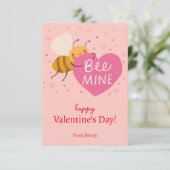 Schattige Bee Kinder Klaslokaal Valentijn Note Kaa Kaart (Staand voorkant)