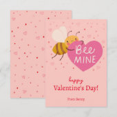 Schattige Bee Kinder Klaslokaal Valentijn Note Kaa Kaart (Voorkant / Achterkant)