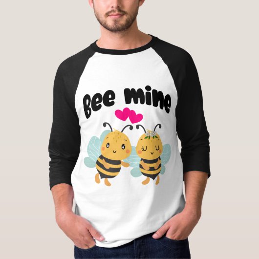 Schattige "Bee mine" ontwerp T-shirt (Voorkant)
