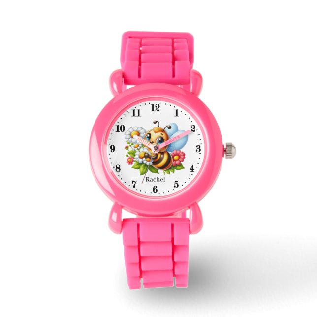 Schattige Bee Naam toevoegen Meisjes Horloge (Voorkant)