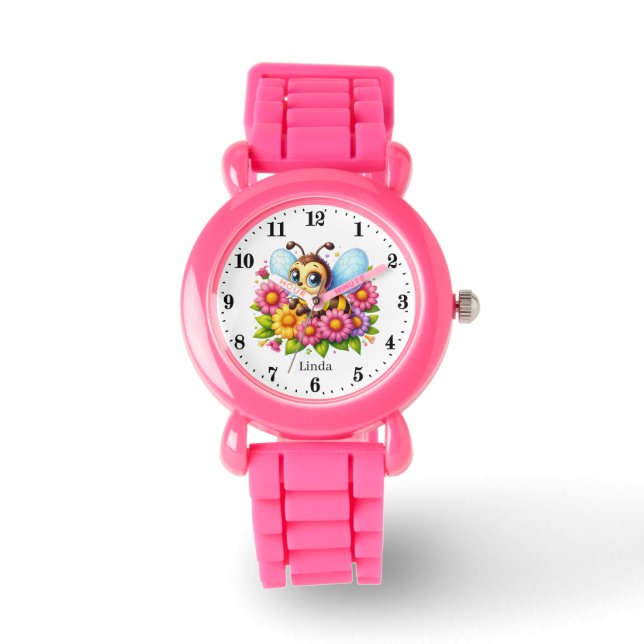 Schattige Bee Naam toevoegen Meisjes Horloge (Voorkant)