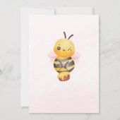 Schattige Bee One Pink Black eerste verjaardagsfee Kaart (Achterkant)