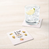 Schattige Bee One Pink Black eerste verjaardagsfee Kartonnen Onderzetters (Insitu)