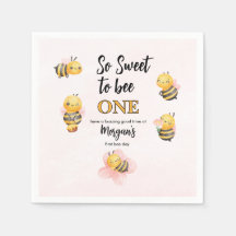 Schattige Bee One Pink Black eerste verjaardagsfee