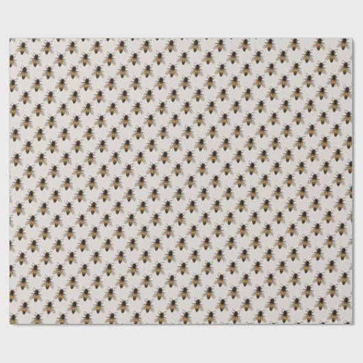 Schattige Bee Pattern Wrapping Papier (Vlak)
