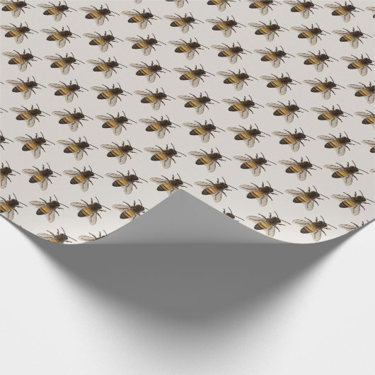 Schattige Bee Pattern Wrapping Papier (Hoek)