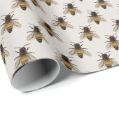 Schattige Bee Pattern Wrapping Papier (Rol Hoek)