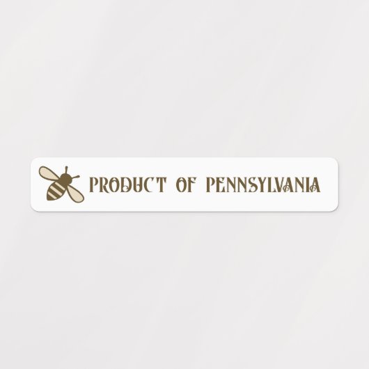 Schattige Bee STATE of COUNTRY Honey Deksel Veilig Labels (Design 1)