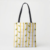 Schattige Bee Stripes Canvas tas (Voorkant)