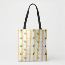 Schattige Bee Stripes Canvas tas