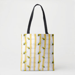 Schattige Bee Stripes Canvas tas