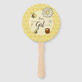 Schattige Bee & Sweet Honey Baby shower Genderonth Handwaaier (Achterkant)