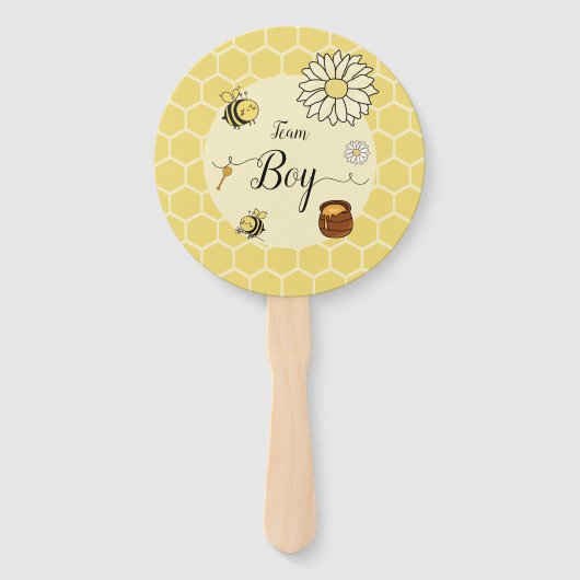 Schattige Bee & Sweet Honey Baby shower Genderonth Handwaaier (Voorkant)