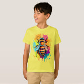 Schattige Bee T-shirt - geel honing bijen T-shirt (Voorkant volledig)