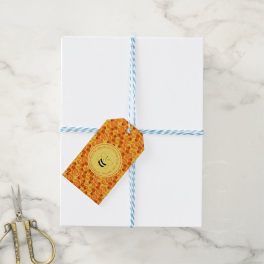 Schattige Bee Theme Baby shower Dank u Cadeaulabel (Met Touw)
