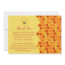 Schattige Bee Theme Baby shower Dank u