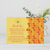 Schattige Bee Theme Baby shower Dank u Kaart (Staand voorkant)