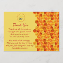 Schattige Bee Theme Baby shower Dank u